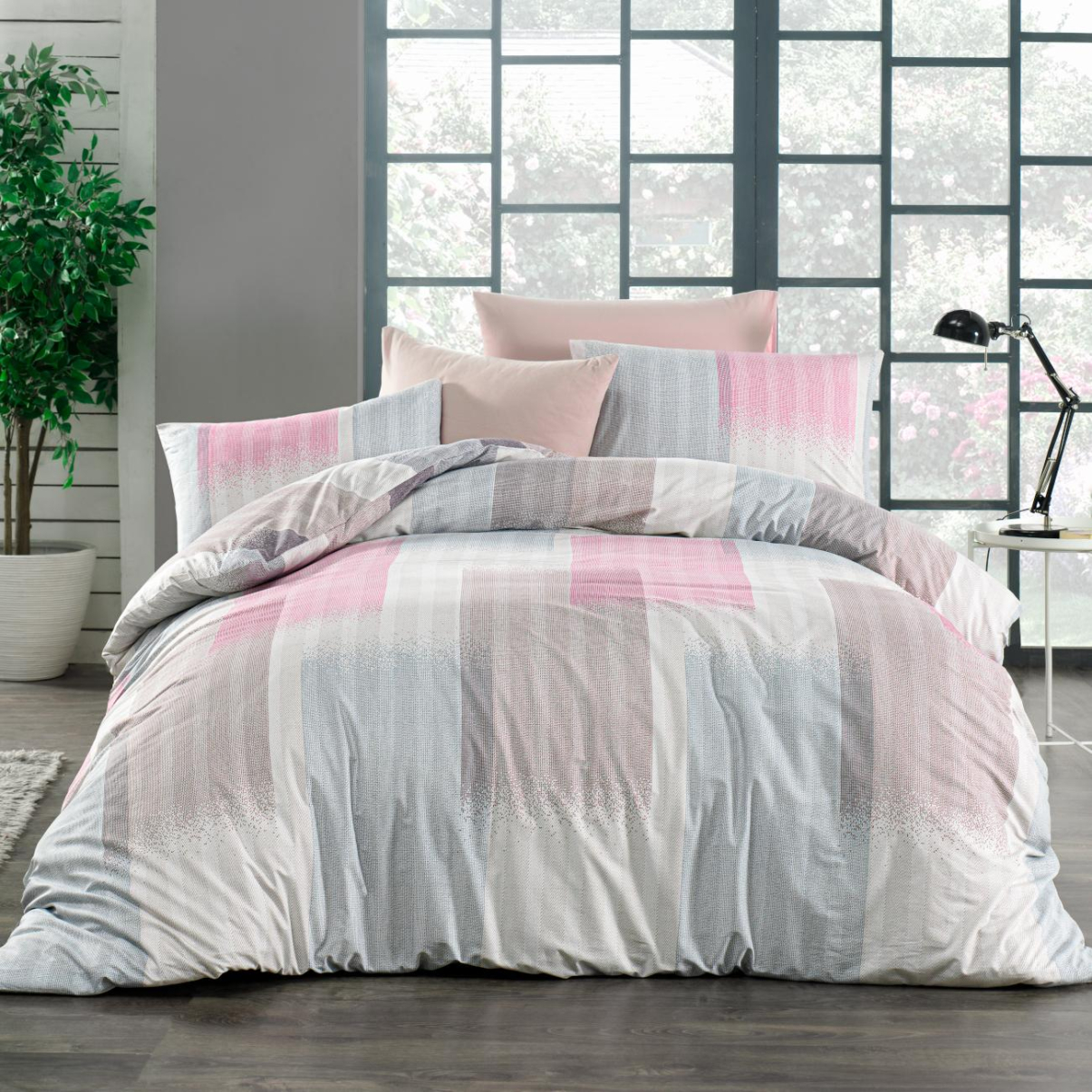 Povlečení bavlna 140x200, 70x90cm Granada pink, Výběr zapínání: - zipový uzávěr