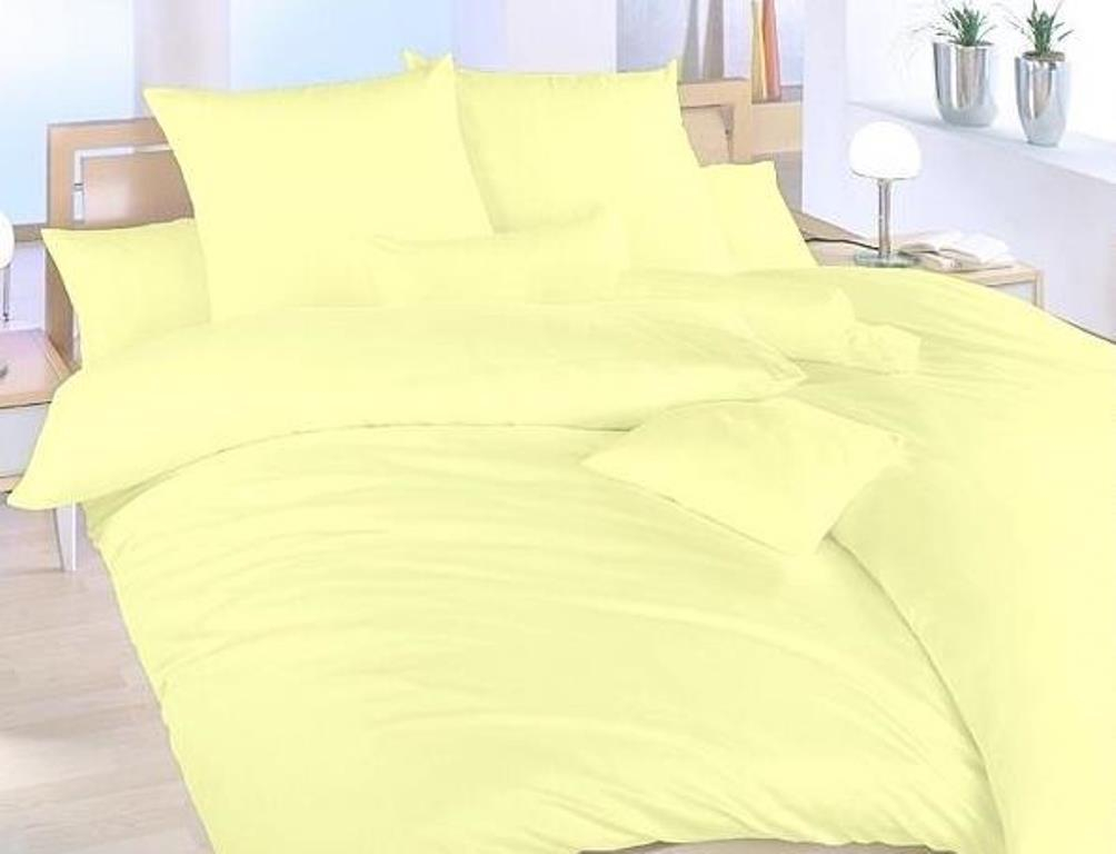 Povlečení bavlna UNI 140x200, 70x90 cm Světle žlutá, hotelový uzávěr