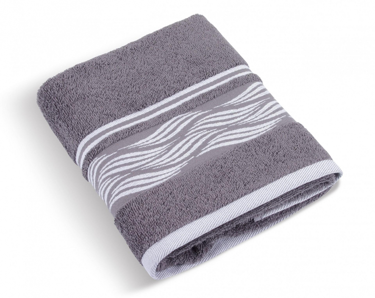 Froté ručník 50x100 cm 480g vlnka šedá