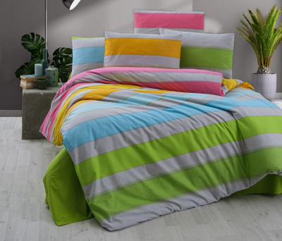 Povlečení francouzské bavlna 240x200,70x90 Rainbow color, Výběr zapínání: zipový uzávěr