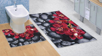Koupelnová sada předložek 3D 60x100+60x50cm Orchidea